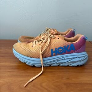 Hoka‎ Women’s Rincon 3 Running Workout Athletic Shoes 7.5B Orange Pink Blue